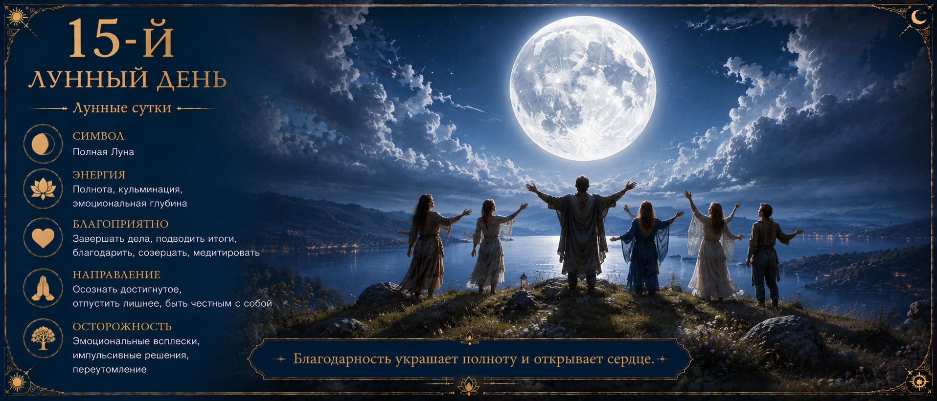 15-й лунный день — кульминация, полнота и сильные эмоции