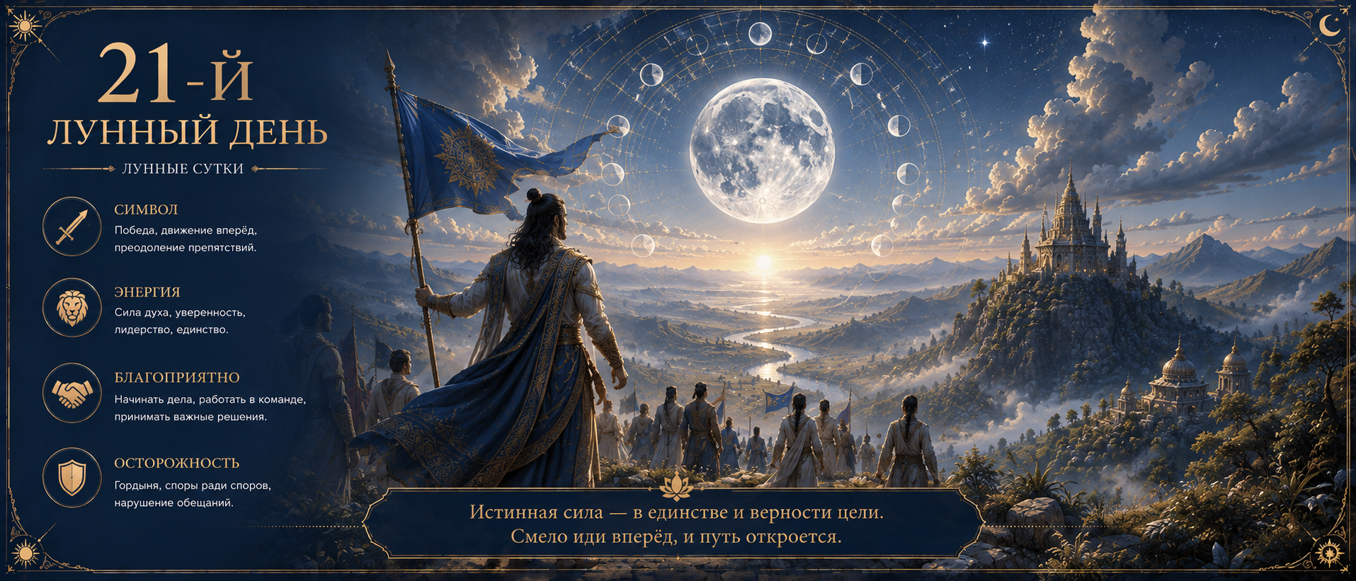 21-й лунный день — смелые действия, единство и движение вперёд