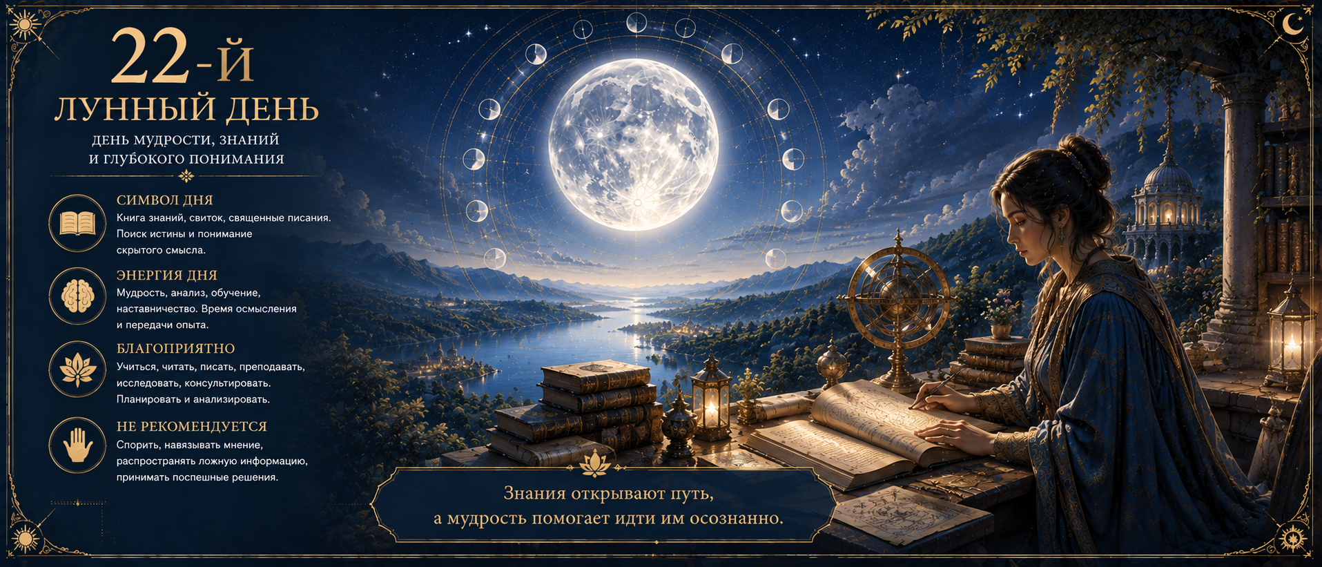 22-й лунный день — день мудрости, знаний и глубокого понимания