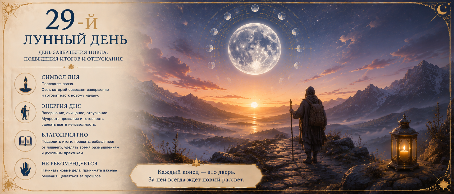 29-й лунный день — день завершения, освобождения и внутреннего очищения