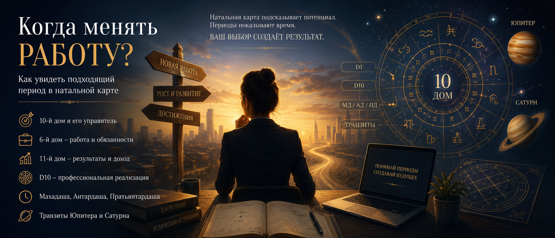 Когда менять работу по натальной карте в Джйотиш